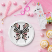 透かし模様の蝶 ペーパープレート (パーティー)