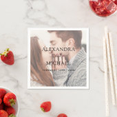 透エレガントモダン明な写真の結婚披露宴 スタンダードカクテルナプキン (インサイチュ)