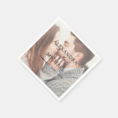 透エレガントモダン明な写真の結婚披露宴 スタンダードカクテルナプキン (角)