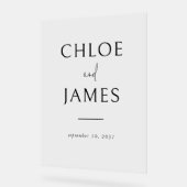 透エレガント明カスタムのカップル名結婚 アクリルサイン (傾斜)