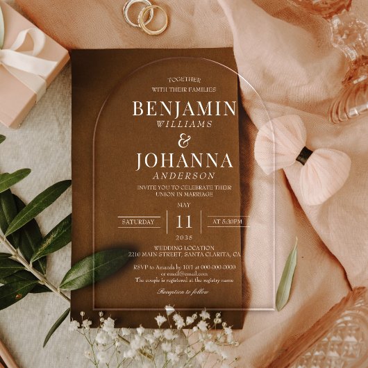 透エレガント澄ん明結婚アーチ アクリル招待状