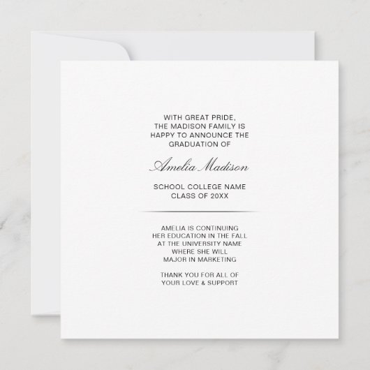 透モダンエレガント明文字グラッド写真 案内状 (裏面)