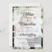 透モダン明な写シンプル真結婚の 招待状 (正面)