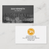 透光性タクシーガラス灯《写真》ぼけ味タクシー運転手 名刺 (正面/裏面)