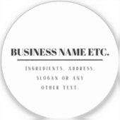 透明および黒シンプルのモダン数々の目的 シール (正面)