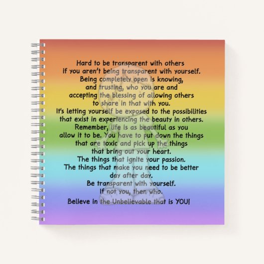 透明である ノートブック (正面)