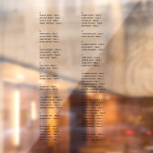 透明なアルファベットの座席一覧の名前 ウィンドウサイン (シート2)