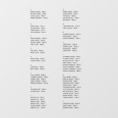 透明なアルファベットの座席一覧の名前 ウィンドウサイン (シート)