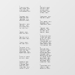 透明なアルファベットの座席一覧の名前 ウィンドウサイン