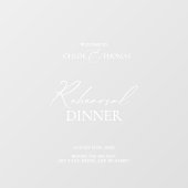 透明なエレガントリハーサルディナーウェルカムサイン ウィンドウサイン (シート)