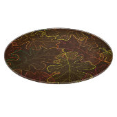 透明なオーク離れの、秋のパターン。 カッティングボード (角)