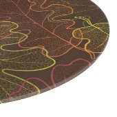 透明なオーク離れの、秋のパターン。 カッティングボード (角)