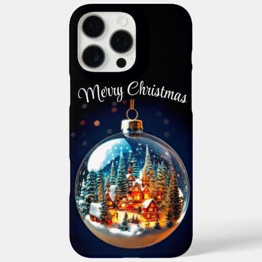 透明なオーナメントの中のドラマチックなクリスマスの風景 Case-Mate iPhoneケース (裏面)