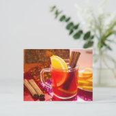 透明なカップの柑橘類とシナモン ポストカード (スタンド正面)