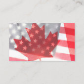 透明なカナダと米国のフラグがフェード 名刺 (裏面)