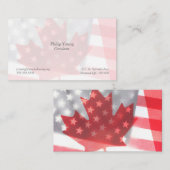 透明なカナダと米国のフラグがフェード 名刺 (正面/裏面)