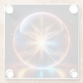 透明なガラス球体内部の円弧 ガラスコースター (裏面)