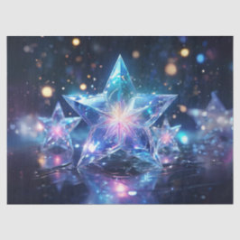 透明なクリスマス星のデコパージュクラフトペーパー 薄葉紙