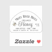 透明なクリーム状のハニーラベル3 oz Skip Jar シール (シート)