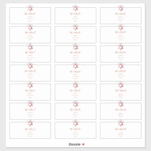 透明なゲストアドレス、フェイクバラ金ゴールドスター シール (シート)