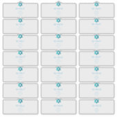 透明なゲスト住所ラベル, アクアブルー シール (正面)