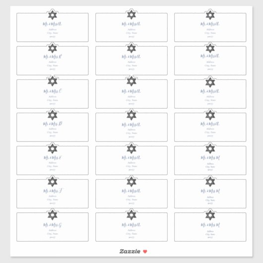透明なゲスト住所ラベル、ネイビーインク シール (シート)