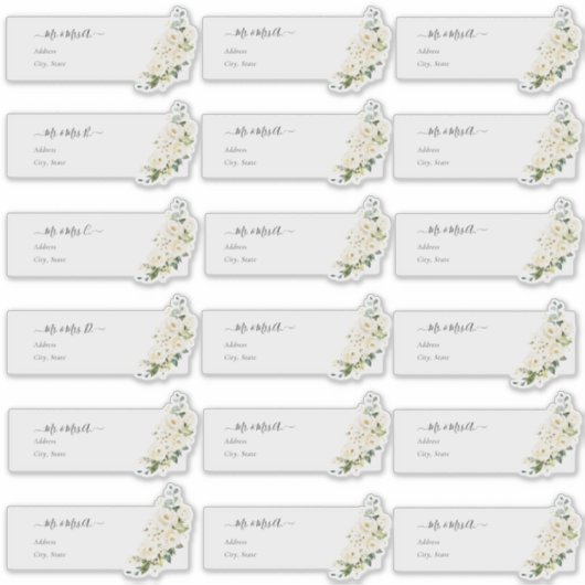 透明なゲスト住所ラベル H2 アルバストローズ シール (正面)