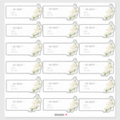 透明なゲスト住所ラベル H2 アルバストローズ シール (シート)