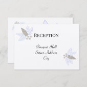 透明なコーポレート フローラの結婚式の招待状 (正面/裏面)