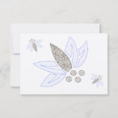 透明なコーポレート フローラの結婚式の招待状 (裏面)