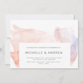 透明なシルク モダン エレガント 婚約パーティー 招待状 (正面)