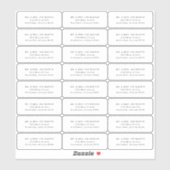 透明なシンプルな返信先住所ラベル シール (シート)