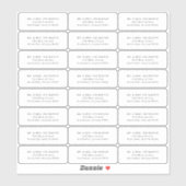 透明なシンプルな返送先ラベル シール (シート)