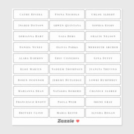 透明なシンプルエレガントクラシックのゲスト名 シール