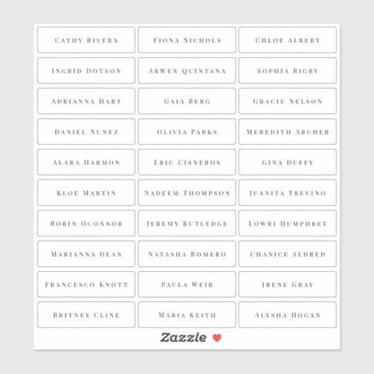 透明なシンプルエレガントクラシックのゲスト名 シール (シート)