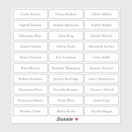 透明なシンプルゲスト名 シール