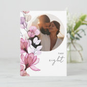 透明なダスティーローズの花の写真テーブルナンバー 招待状 (スタンド正面)