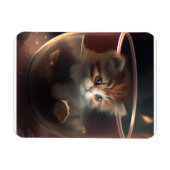 透明なティーカップの柔軟な写真の猫 マグネット (横)