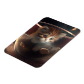 透明なティーカップフレキシブルフォトマグネットの中の猫 マグネット (左側)