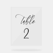 透明なテーブル番号 アクリルサイン (正面)
