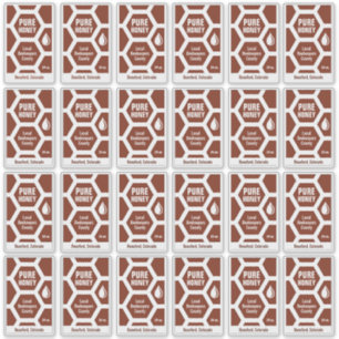 透明なハニカム状の瓶ラベル24個のセット シール