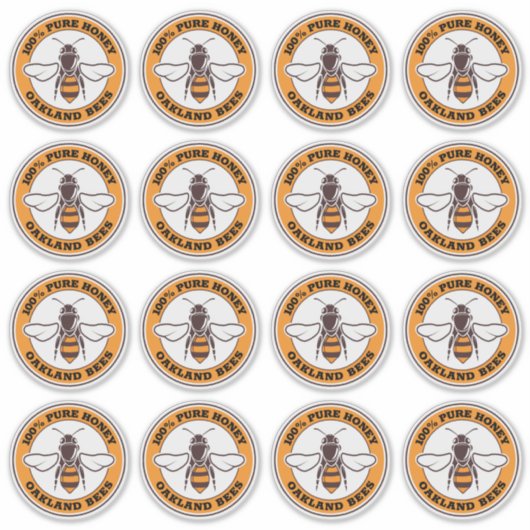 透明なハニービーアイコン養蜂製品 シール (正面)
