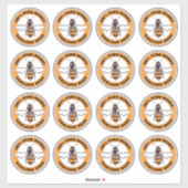 透明なハニービーアイコン養蜂製品 シール (シート)