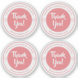 透明なパステルハートありがとうステッカーラベル シール