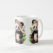 透明なパンダの花 コーヒーマグカップ (正面右)