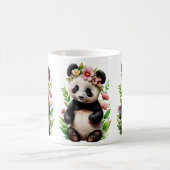 透明なパンダの花 コーヒーマグカップ (中央)