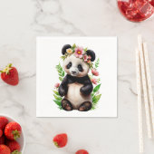 透明なパンダの花 スタンダードカクテルナプキン (インサイチュ)