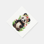 透明なパンダの花 スタンダードカクテルナプキン (角)