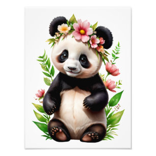 透明なパンダの花 フォトプリント