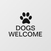 透明なビジネス用ビニール 犬歓迎 ガラス